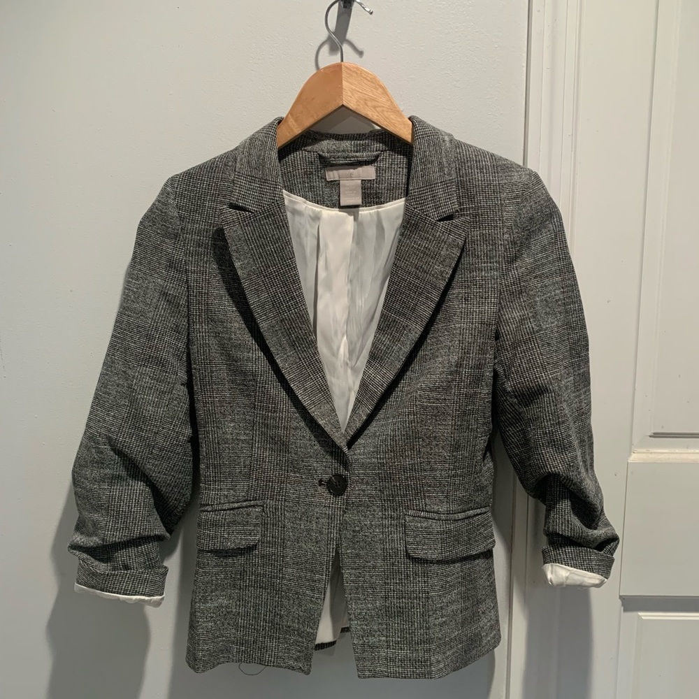 H&M Fitted Crop Sleeve Blazer